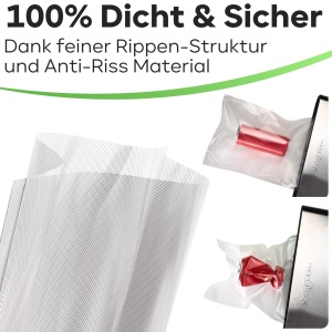 Pungi vidat ProfiCook 22x30 cm 50 buc reutilizabile rezistente compatibile cu toate aparatele de vidat - Img 6
