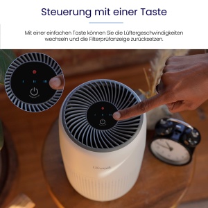 Purificator de aer Levoit pentru persoanele care sufera de alergii cu aromoterapie, filtru de aer HEPA impotriva mucegaiului, prafului si parului animalelor de companie de pana la 0,3 mm pentru dormitor, economie de energie de 7 wati, 3 viteze, alb - Img 7