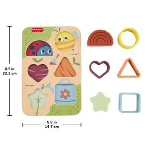 Puzzle din lemn Fisher-Price cu 6 forme din silicon pentru dezvoltarea motricitatii - Img 7