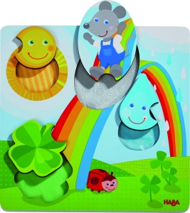 Puzzle din lemn HABA 305345 pentru copii 1 an cu elemente tactile si culori vibrante - Img 2