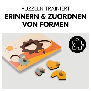 Puzzle din lemn Hauck N Sort cu animale, pentru copii de la 1 an - Img 3