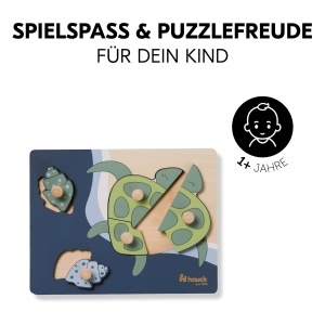 Puzzle din lemn hauck pentru copii, 1 an, forme de animale, design prietenos - Img 7