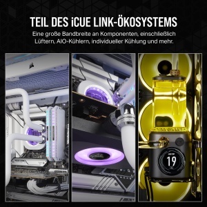 Racitor CPU CORSAIR iCUE LINK XC7 RGB Elite, Alb, 24 LED RGB, Compatibil Intel LGA 1700 si AMD AM5 - Img 8