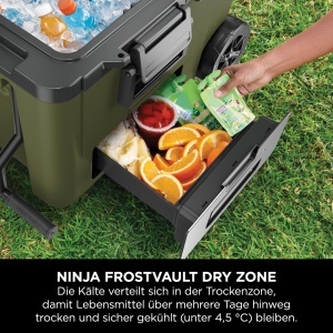 Racitor Ninja FrostVault cu roti si izolatie sticla Thirti si pachet de gheata sertar integrat pentru zona uscata pentru depozitarea temperaturii frig - Img 4