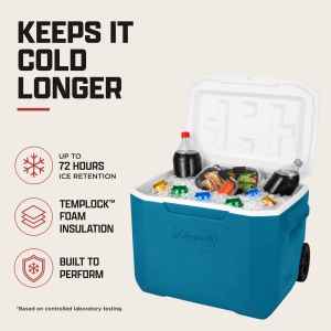 Racitor portabil Coleman Chiller 60 l cu roti si izolatie TempLock - Img 3