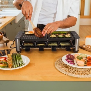 Raclette Cecotec CheeseGrill 16000, 1400 W, 8 persoane, inox negru - Img 7