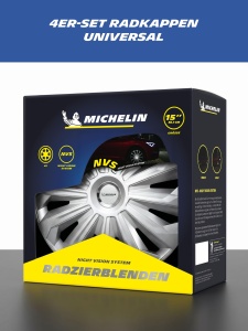 Radacini auto Michelin MX-MS, 15 inch, set 4 bucati, ABS, argintiu cu crom - Img 2