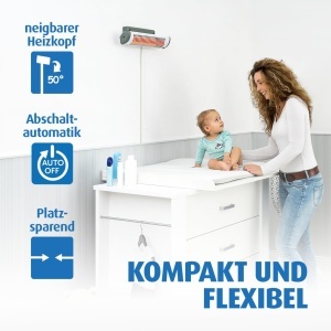 Radiator cu infrarosu reer EasyHeat, 500 W, alb, montare pe perete - Img 4