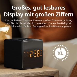 Radio cu ceas Philips TAR4500 USB-C Dual Alarm FM LED ajustabil - Img 3