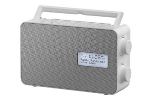 Radio digital Panasonic RF-D30BT, Bluetooth, DAB, alb, rezistent la stropi