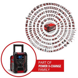 Radio portabil Einhell TE-CR 18 Li DAB FM Bluetooth IP65 fara acumulator - Img 2