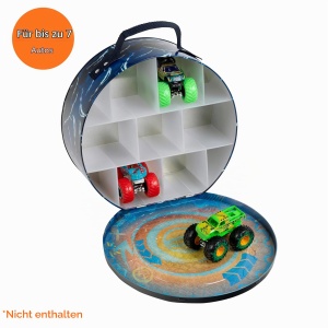 Radkoffer pentru masini Hot Wheels Monster Trucks - Capacitate 7 masini, design atractiv - Img 2