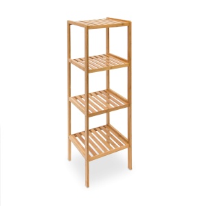 Raft de baie din bambus Relaxdays, 4 etaje, 110 x 34 x 33 cm, natural