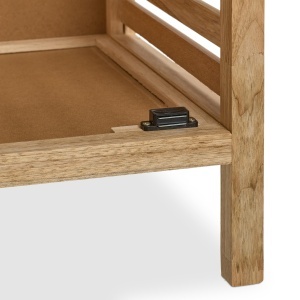 Raft de baie Relaxdays din nuc, 2 etajere, 86 x 40 x 36 cm - Img 7