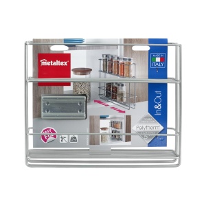 Raft pentru condimente Metaltex 364650000, extensibil, metal, argintiu, 6x28x22cm - Img 2