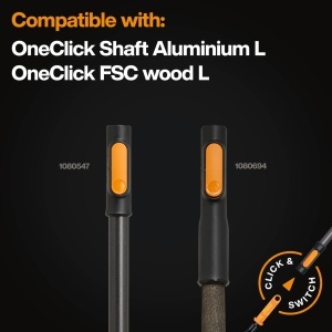 Rake pentru frunze Fiskars OneClick L, 51 cm, NegruPortocalie - Img 3