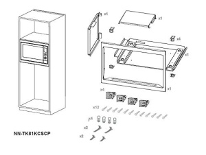 Rama de incorporare pentru microunde NN-TK81KCSCP din inox, dimensiuni 60 x 39,5 x 52,5 cm - Img 6