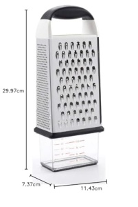 Rasatoare multifunctionala OXO Good Grips 4-in-1 din otel inoxidabil cu recipient colector - Img 3
