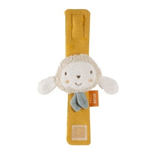 Rasdel pentru bebelusi FehnNatur model O48353 din bumbac organic cu design de oaie