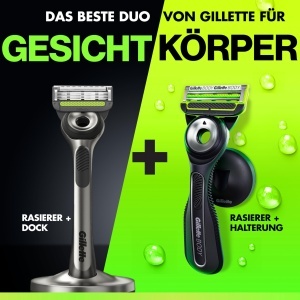 Rasierer pentru Barbati Gillette Labs, 2 in 1, NegruVerde, cu Dock Magnetic - Img 2