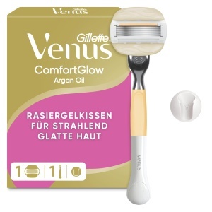 Rasierer pentru femei Gillette Venus Comfortglow, ergonomic, cu aloe vera, grigalben