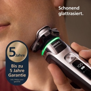 Rasitor electric Philips i9000 Prestige, gri-silber, cu trimmer integrat si statie de curatare - Img 2
