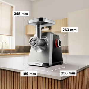 Rasnita electrica Bosch MultiPower MFWS840M, inox, 2500W, capacitate 4.5 kgmin - Img 2
