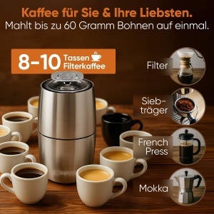 Rasnita electrica cafea Bomann KSW 6089 CB, 60g, 150W, lame din otel inoxidabil - Img 2