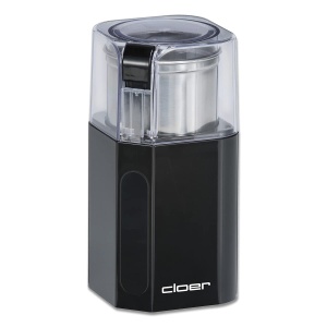 Rasnita electrica de cafea si condimente Cloer 7580, 200 W, pentru pesto, nuci si cereale, boabe de cafea de pana la 70 g, recipient detasabil din otel inoxidabil, negru