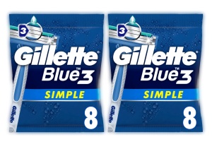 Rasoi de unica folosinta Gillette Blue 3 Simple pentru barbati, 8 bucati, cu 3 lame