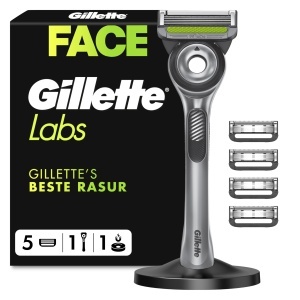 Rasoir Barbati Gillette Labs cu Reinigare Integrata, 5 Lame, Metalic, Gri