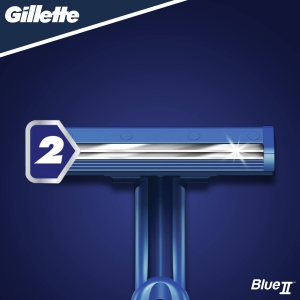 Rasoir de unica folosinta Gillette Blue II pentru barbati, 20 bucati, 2 lame durabile - Img 4