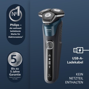 Rasoir electric Philips Shaver 5000 S588950, tehnologie SkinIQ, albastru - Img 2