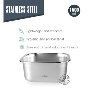 Recipient alimentare Lacor 64614, inox 1810, 1500 ml, 100 etans - Img 3