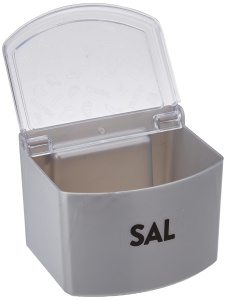 Recipient Metaltex Salero din plastic cu capac rabatabil ideal pentru depozitarea sarii - Img 2