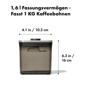 Recipient pentru cafea OXO Steel POP, 1,6 l, cu capac din otel inoxidabil, cu lingura inclusa - Img 3