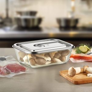 Recipient vid CASO VacuBoxx Inox XL, 4500 ml, sticla borosilicata, capac inox - Img 8