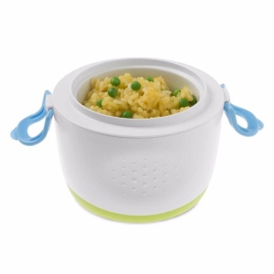 Recipiente termice Chicco Easy Meal pentru copii, set de doua recipiente si lingura de calatorie pentru copii, pahare de intarcare pentru bebelusi, mentine temperatura pana la 6 ore, fara BPA - 6+ luni, verde - Img 9