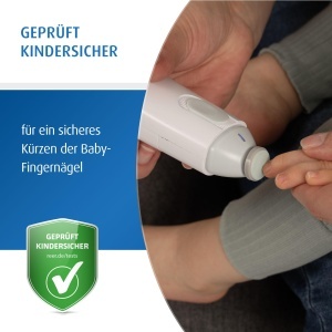 Reer BabyCare Lima electrica pentru ingrijirea unghiilor bebelusilor si copiilor 5 accesorii design alb elegant - Img 2