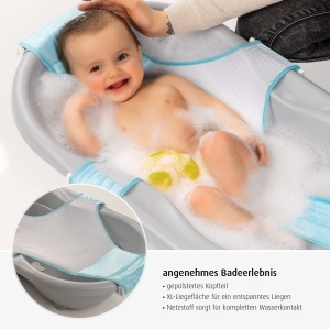 Reer MyHappyBath Sling Albastru 100x64 cm Material Poliester Suport Bebe pentru Baie - Img 4