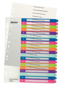 Register A4 Leitz WOW 1-20, PVC, Multicolor, Extrabreit