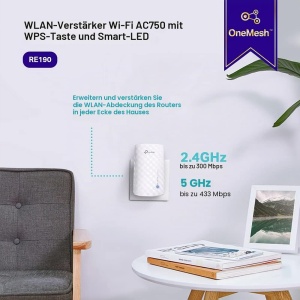 Repetor Wi-Fi TP-Link RE190 AC750, Dual Band 750 Mbps, Plug Play - Img 6
