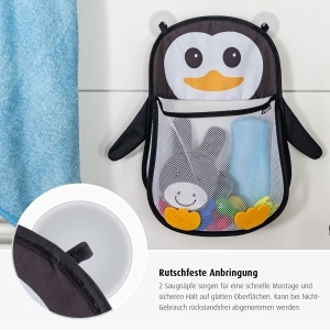 Retea de depozitare pentru jucarii de baie Reer MyHappyPingu, 4 litri, design pinguin, 100 poliester - Img 3