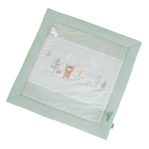 Roba Krabbeldecke Woodland Buddies 100x100 cm - Culoare Pastel Verde, 4 cm Umplutura