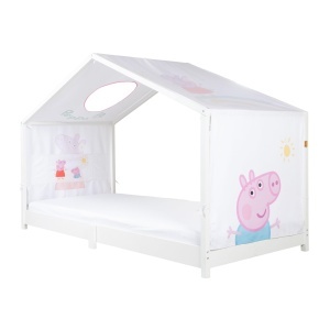 Roba pentru pat Montessori 90 x 200 cm Peppa Pig - Design colorat, cu 3 buzunare