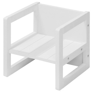 roba Scaun pentru copii in stil casa de tara - Scaun si scaun reversibil cu 3 inaltimi de sezut - Scaun multifunctional pentru copii - Lemn alb - Img 9