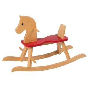 Roba Schaukelpferd - Calut de balans din lemn masiv, rosu, cu inaltimea de 55 cm - Img 3