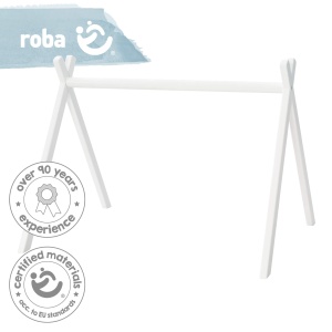 Roba Spielbogen - Centrul de Activitati din Lemn Alb pentru Bebei, 56x69x49.5 cm - Img 5