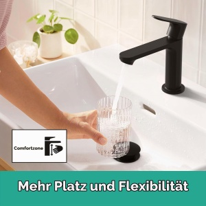 Robinet baie hansgrohe Rebris S, mat negru, 109 mm, economisire apa - Img 5