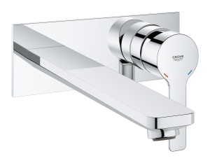 Robinet de baie GROHE Lineare, montaj pe perete, finisaj Supersteel mat